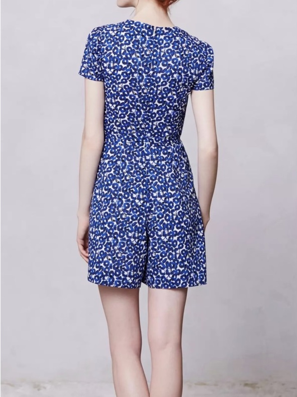 Anthropologie Blue and White Floral Print Romper - Leifnotes - Picture 2 of 6
